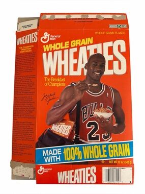 General Mills Wheaties Michael Jordan Flattened Cereal Box Chicago Bulls 1992